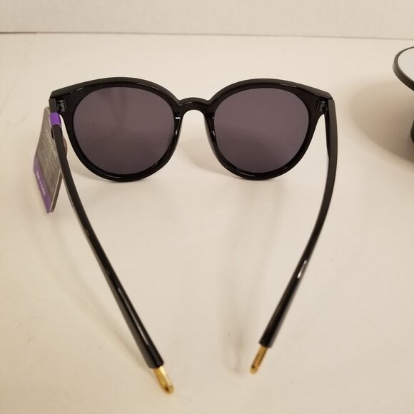 NWT Foster Grant Trendy Black & Purple Round Sunglasses - Picture 2 of 6
